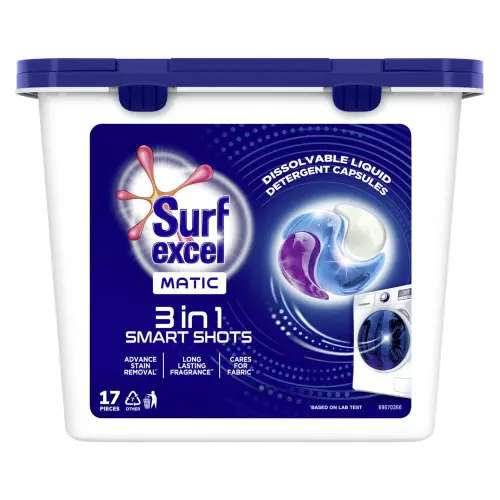 Surf Excel Matic Smart Shots Dissolvable Detergent Capsules