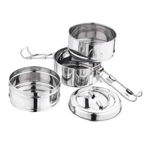 Kitchen Essentials Stainless Steel Clip Tiffin Box - Set of 3