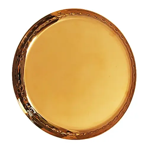Stainless Steel Gold PVD Coating Hammered  Thali (No.7)