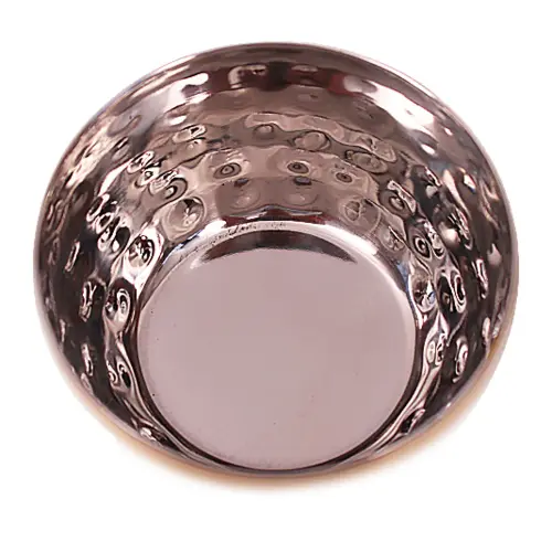 Stainless Steel Gold PVD Coating Hammered Apple Halwa Wati