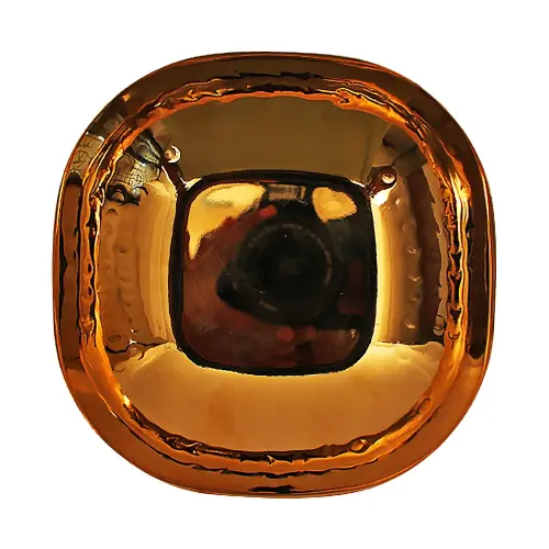 Stainless Steel Gold PVD Coating Square Halwa Thali 10x5 cm