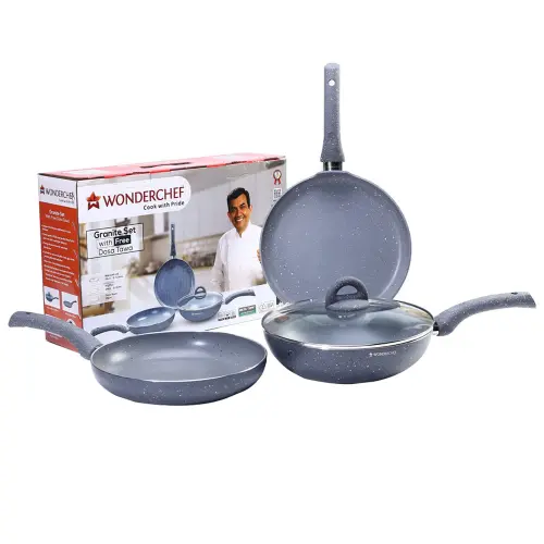 Wonderchef Granite Non-Stick Cookware Set - 4 Pieces