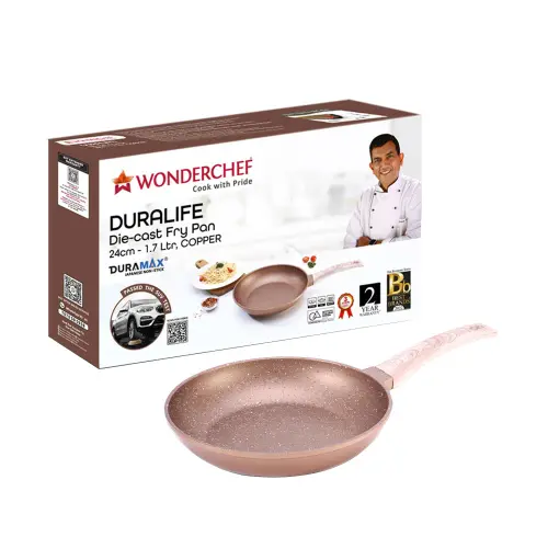 Wonderchef Duralife Die-Cast Non-Stick Fry Pan - Copper