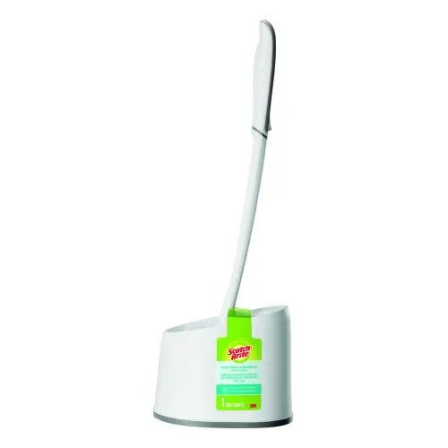Scotch Brite Toilet Bowl & Rim Brush With Caddy - White & Turquoise