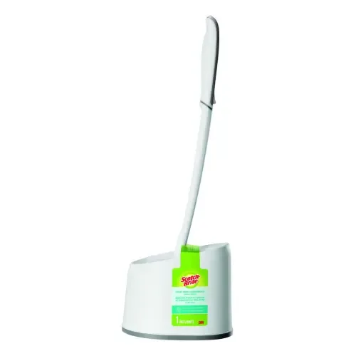 Scotch Brite Toilet Bowl & Rim Brush With Caddy - White & Turquoise