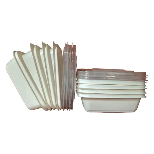 Vinay Trading Reusable Rectangular Container (400 ml) - Set of 8