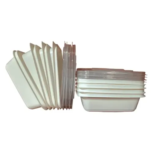 Vinay Trading Reusable Rectangular Container (400 ml) - Set of 8
