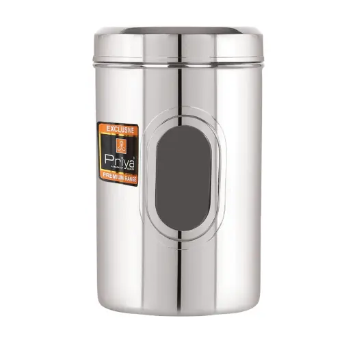 Priya Stainless Steel See Through Canister Medium - 1.9 L