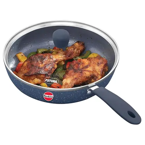 Hawkins Ceramic Non-Stick Frying Pan with Glass Lid - 23 cm