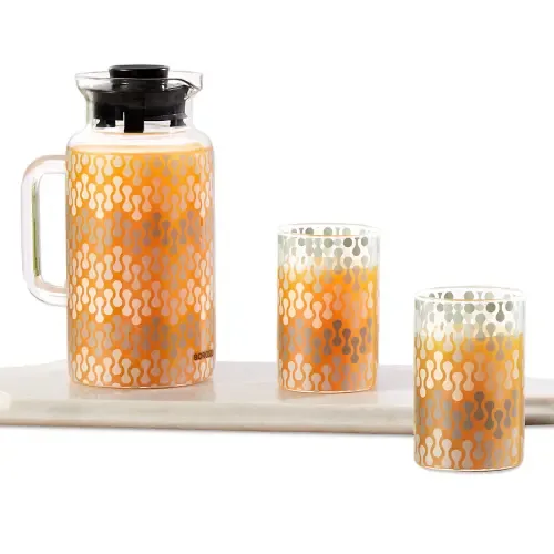 Borosil Vista Multipurpose Jug Set 1 Litre Jug & 2 Glasses