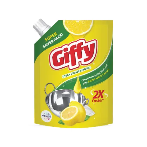 Giffy Dishwash Gel With Active Salt & Lemon