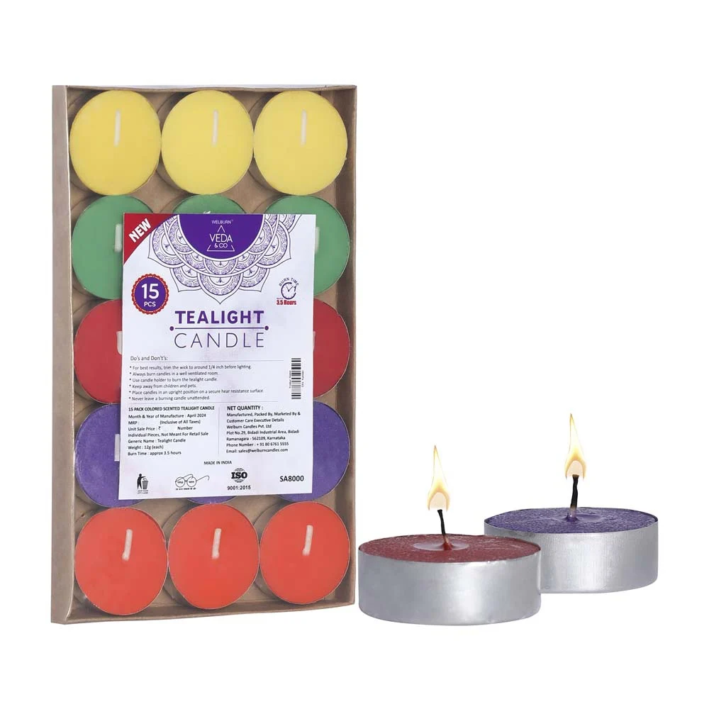 Welburn Veda & Co Coloured Scented Tealight Candle