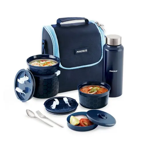 Magnus Microwave Neo 5 Inner Steel Lunch Box - Blue