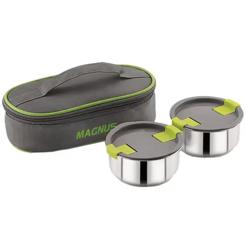 Magnus Olive 2 Stainless Steel Lunch Box - Green