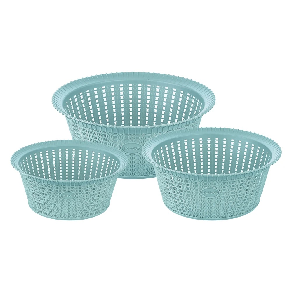 Joyo Knit Basket With Jali (Ice Cabbage) - Set Of 3