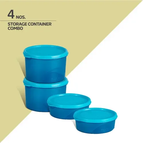 Belocopia Round Plastic Containers (Blue) CFS0020 - Set of 4