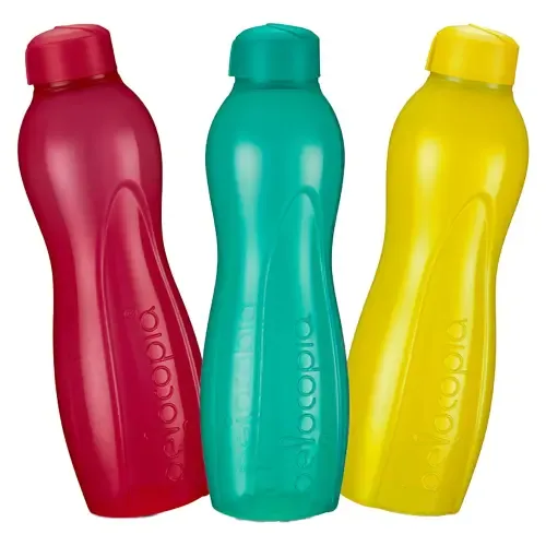Belocopia Hiero Plastic Water Bottle (1L) Multi Colour CWB0010 - Set of 3