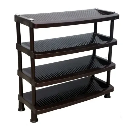 Prima Plastic 4 Shelf Shoe Rack Weather Brown