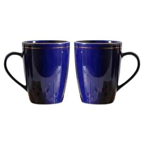 Femora Gold Series Ceramic Coffee Mug (Blue) - 320 ml