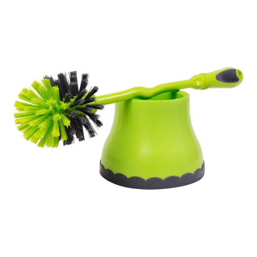 Gebi Anti-Bacterial Toilet Round Brush With Container (Fluorescent Green)