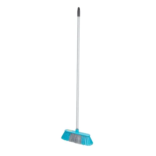Gebi Push Broom With 120 cm Metal Handle (Turquoise Blue & Grey)