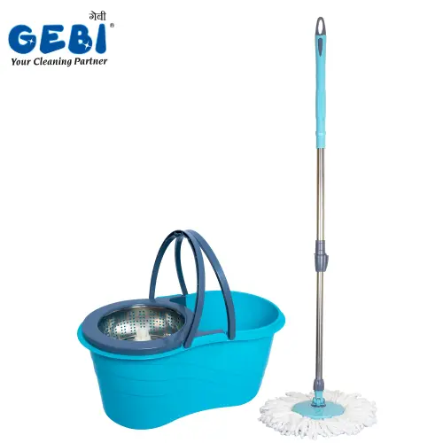 Gebi Super Spin Mop Stainless Steel Spinner (Turquoise Blue)