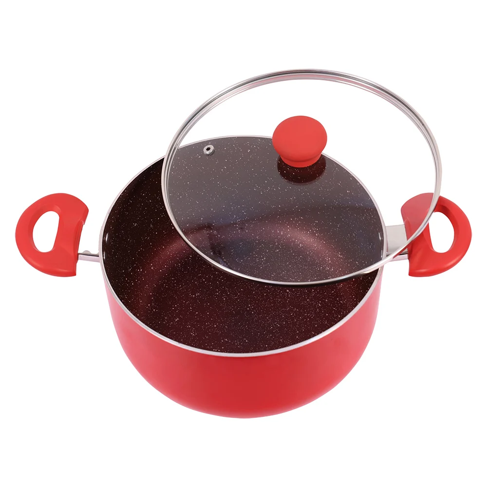 Bombay Kookware Non-Stick Casserole With Glass Lid- Red