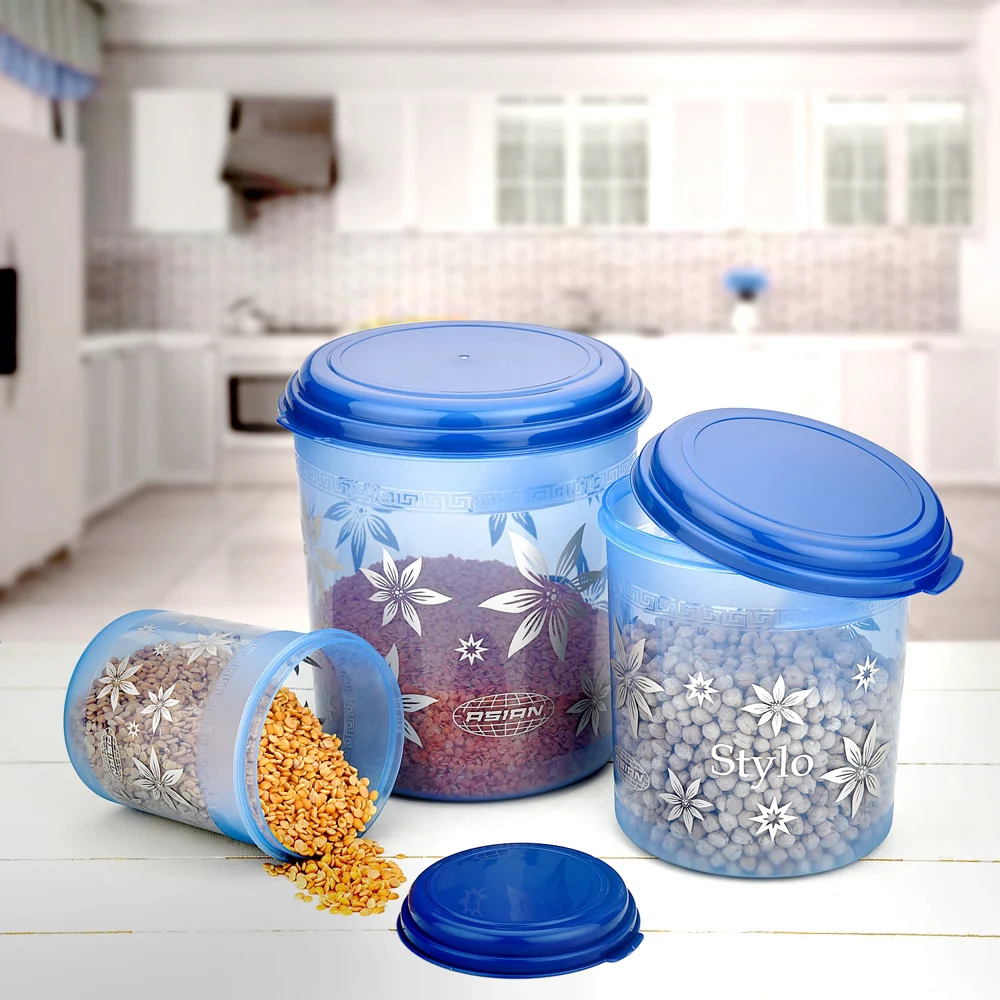 Asian Stylo Pack Round Containers - Blue