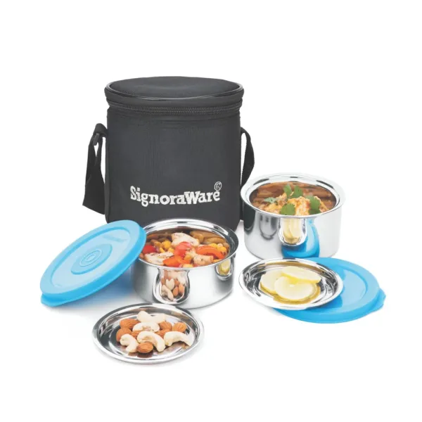 SignoraWare Twinwall Executive Small Steel Lunch Box - Blue
