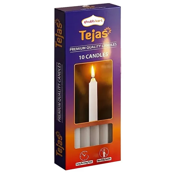 Shubhkart Tejas Premium Quality Candle Pack of 10
