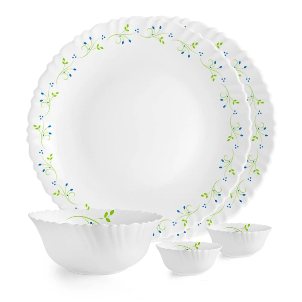 Cello Opalware Dazzle Tropical Lagoon Dinner Set (White) - 5 Pieces