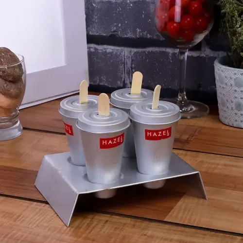 HAZEL Aluminium 4 Kulfi Mould & 1 Stand