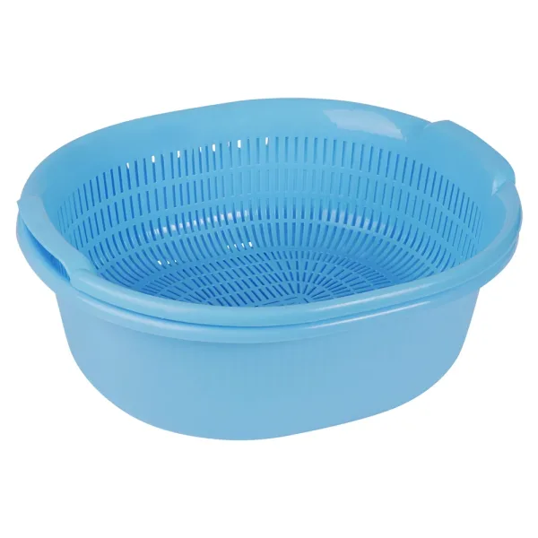 Happy Family West Side Colander With Tub - Blue