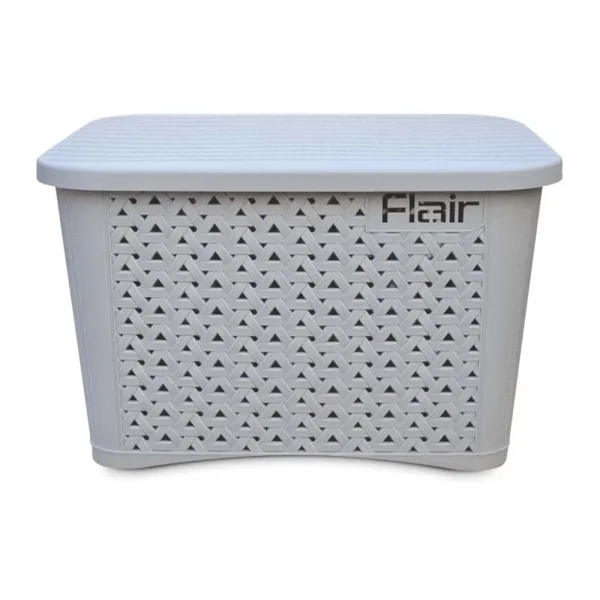 Flair Utility Multipurpose Basket With Lid (Large) - Grey