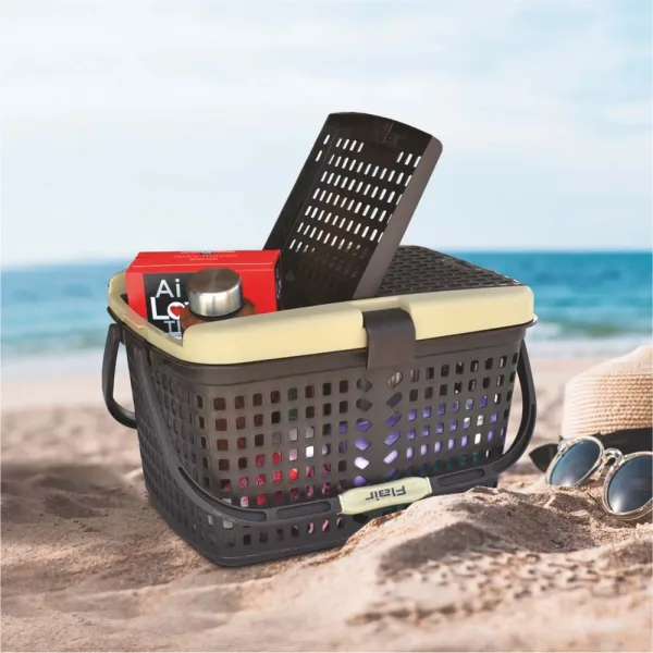 Flair Dual Carrying Multipurpose Storage Basket - Brown