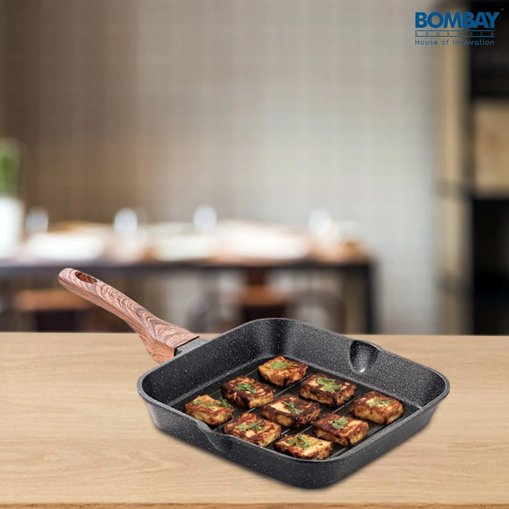 Bombay Kookware Non-Stick Grill Pan - Black