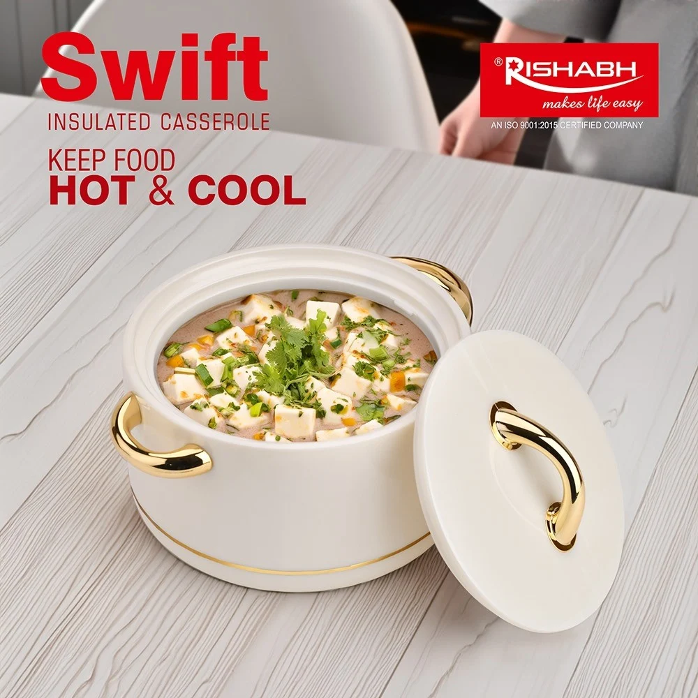 Rishabh Swift Insulated Casserole - Pearl White
