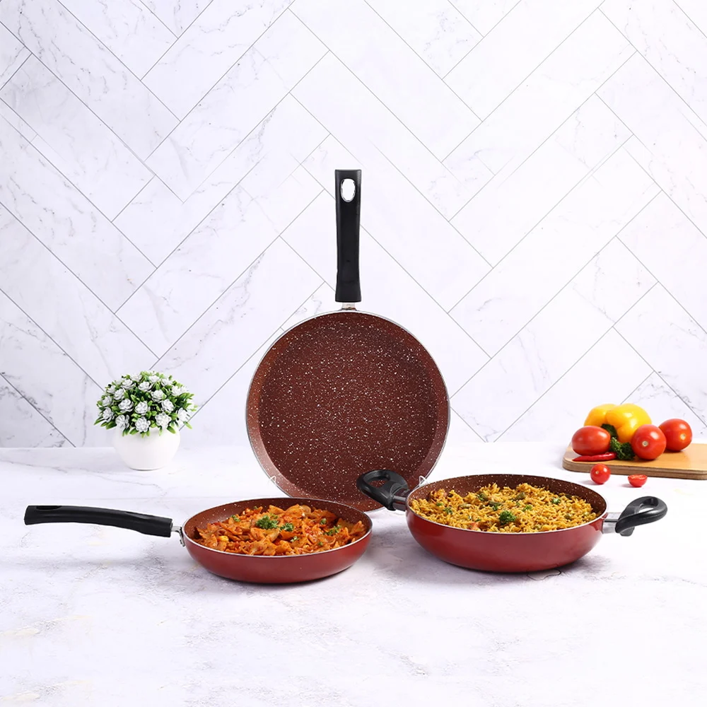 Wonderchef Tivoli Cookware Set (Red) - Set Of 3