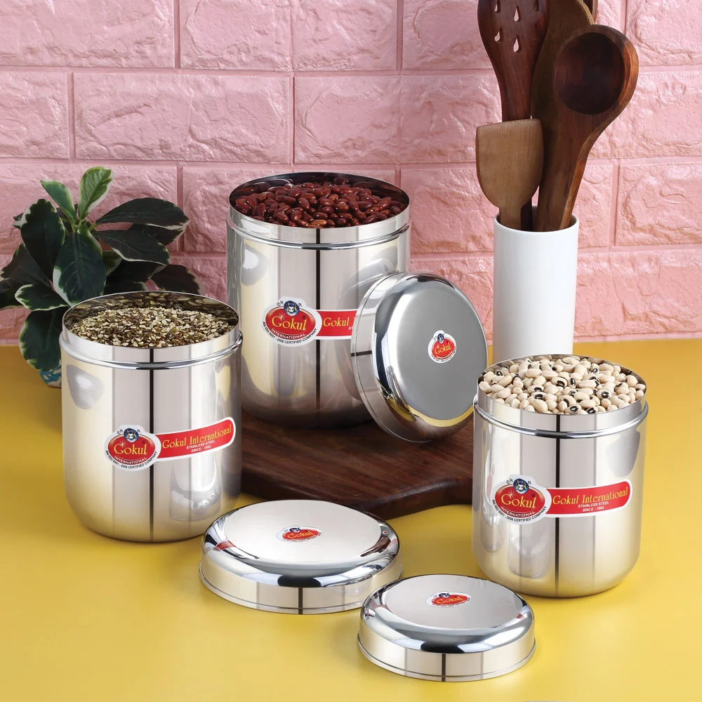 Gokul Stainless Steel Premium Canister Set - Set Of 3