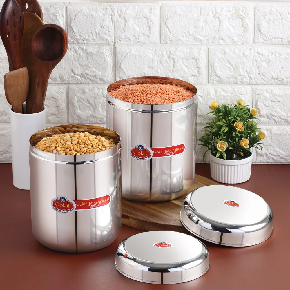 Gokul Stainless Steel Premium Canister Set - Set Of 2