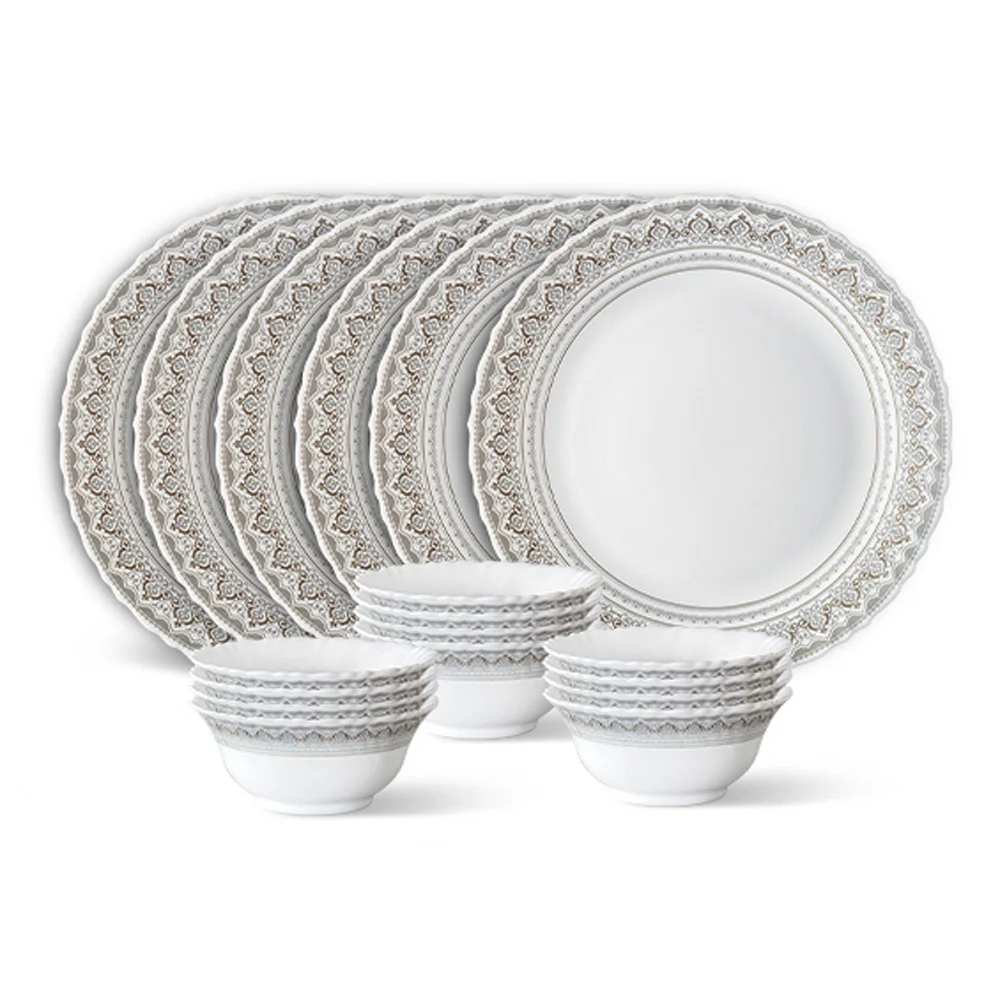 Larah By Borosil Dinner Set (Thali Set) Classic - 18 Pieces