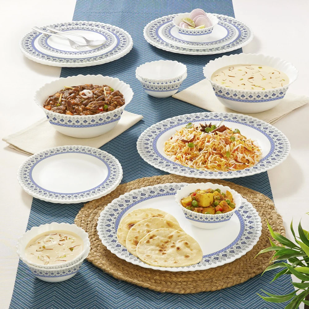 Larah By Borosil Dinner Set Ocean (21 Pieces)