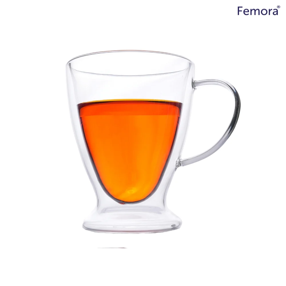 Femora Double Wall Glass Coffee Mug - 320 ml
