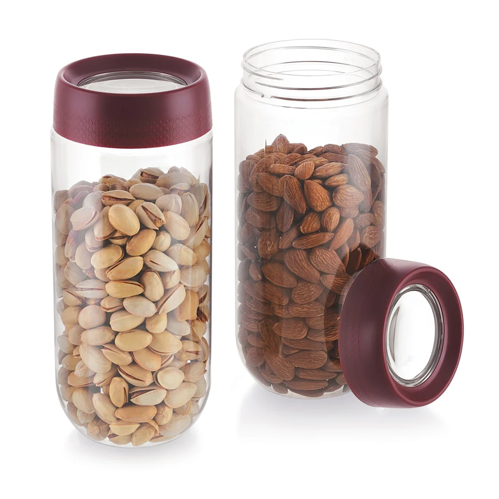 Mastercook Monza Storage Jar - Maroon (2 Pieces)
