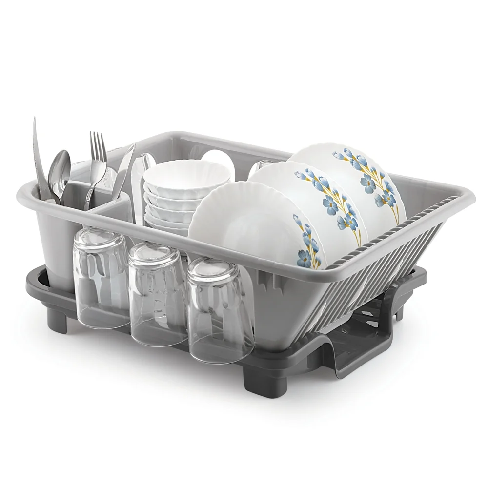 Mastercook Multipurpose Kitchen Rack With Drainer - Grey
