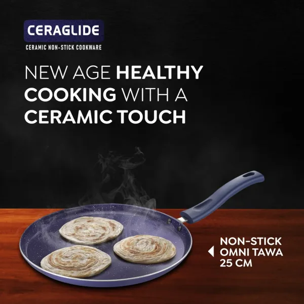 Prestige Ceraglide Non Stick Omni Tawa - Aluminium (25 cm)