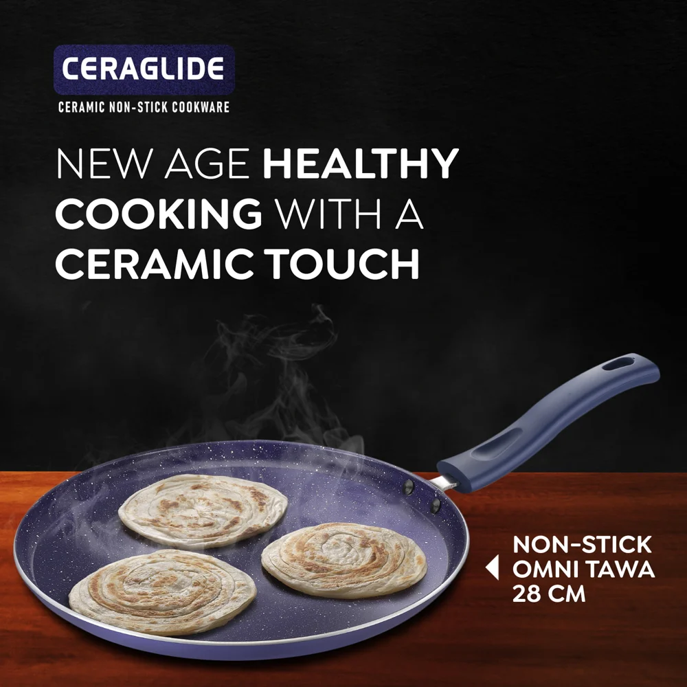 Prestige Ceraglide Non Stick Omni Tawa - Aluminium (28 cm)