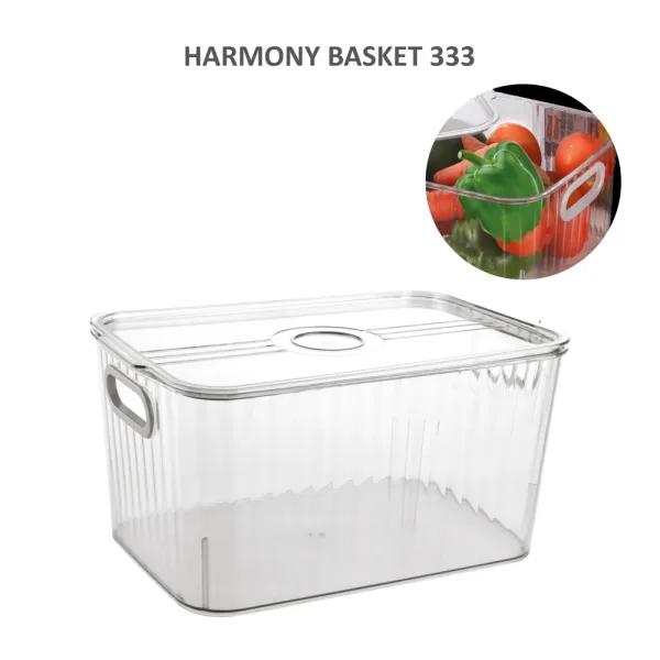 Jaipet Harmony 333 (Large) Basket With Lid - Transparent