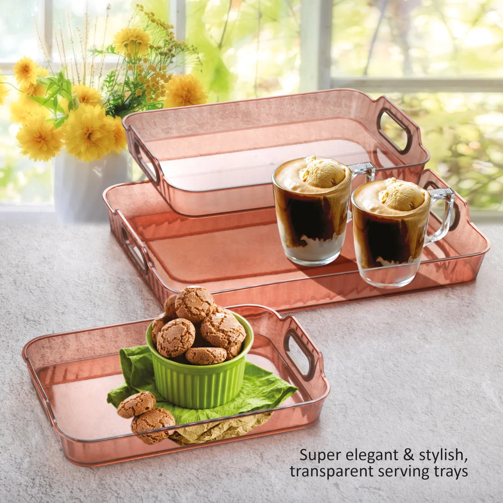 Jaipet Harmony Multipurpose Tray (Brown) - Set Of 3