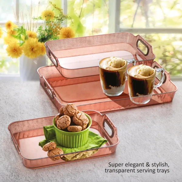 Jaipet Harmony Multipurpose Tray (Brown) - Set Of 3